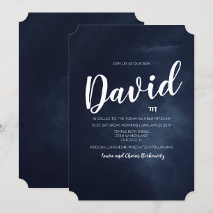 Invitation aquarelle pour Bar Mitzvah