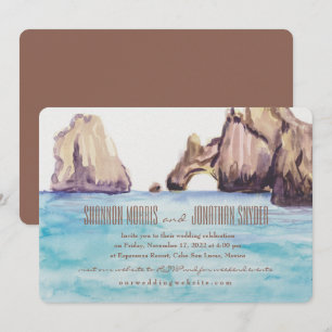 Invitation aquarelle pour Cabo Mexique