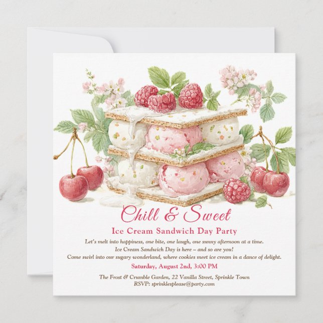 Invitation aquarelle pour la journée du sandwich à (Devant)