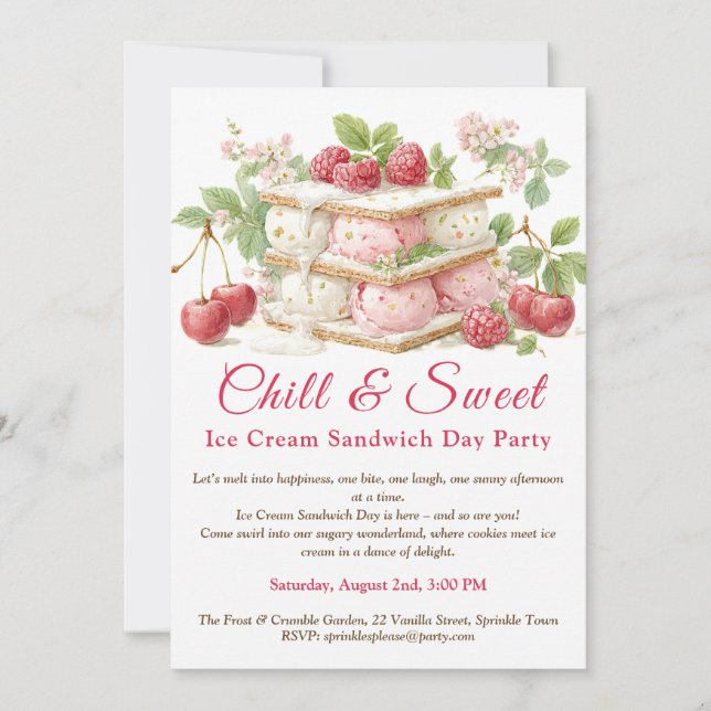 Invitation aquarelle pour la Journée du Sandwich d (Devant)