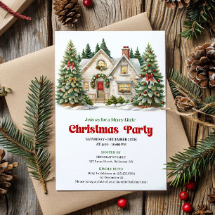 Invitation aquarelle pour une maison de Noël éléga