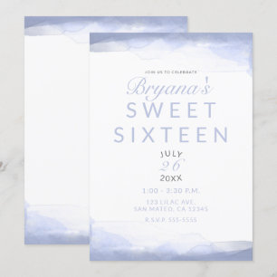 Invitation Aquarelle pourpre de Periwinkle Moderne Chic Sweet