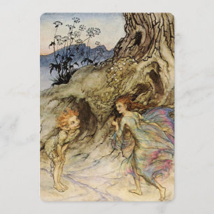 Invitation Aquarelle "Puck and a Fairy" d'Arthur Rackham