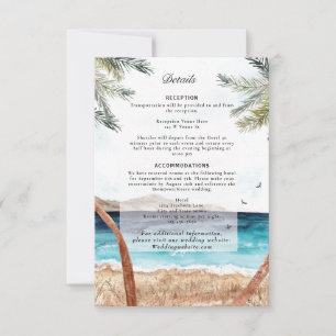 Invitation Aquarelle Punta Cana Tropical Détails sur la plage