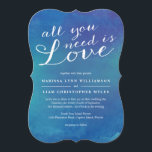 Invitation Aquarelle Pure Amour Mariage / Bleu Océan<br><div class="desc">Design,  moderne,  élégant - parfait!</div>