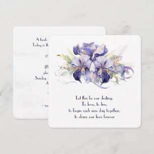 Invitation Aquarelle Purple Iris Fleurs Sur Blanc