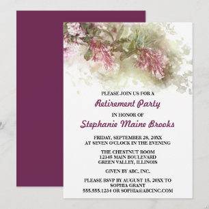 Invitation Aquarelle Purple Jasmine Parti de retraite