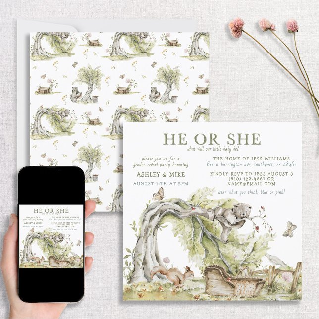 Invitation Aquarelle qu'il ou elle porte Révélation de genre (Créateur téléchargé)