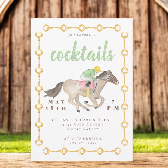 Invitation Aquarelle Race Cheval Equestria Cocktail (Créateur téléchargé)