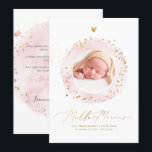 Invitation Aquarelle Remerciements Naissance Fille<br><div class="desc">PixDezines Merci et Faire-part de naissance pour une petite fille avec cadre d'aquarelle rose,  papillons et bulles de champagne rose. Copyright © 2020 PixDezines™. Tous droits réservés.</div>