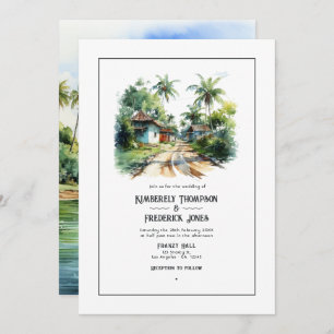 Invitation Aquarelle République Dominicaine Destination Maria