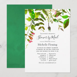 Invitation Aquarelle Ressort bébé ou Fête des mariées par cou