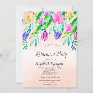 Invitation Aquarelle Ressort Fleurs Retraite