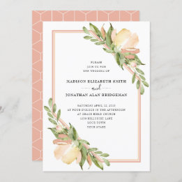 Invitation Aquarelle Ressort Mariage botanique floral
