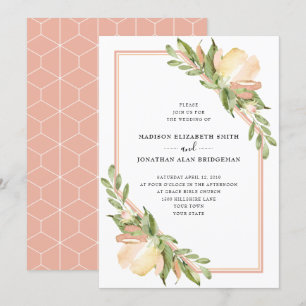 Invitation Aquarelle Ressort Mariage botanique floral