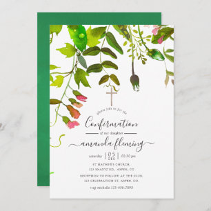 Invitation Aquarelle Ressort vert Confirmation