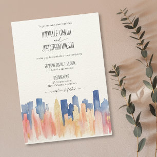 Invitation Aquarelle Retro New Orleans Destination Wedding
