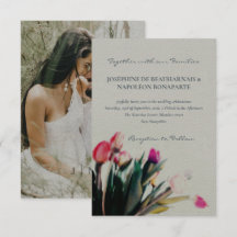 Aquarelle romantique tulipes avec mariage photo