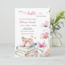 Aquarelle rose Baby shower floral Storybook