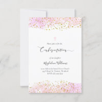 aquarelle rose | Détails or FAUX Confirmation