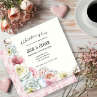 Aquarelle rose en rose pâle, Mariage blanc crème