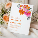 Invitation Aquarelle rose et orange Floral Mariage<br><div class="desc">Célébrez votre amour avec ce faire-part de mariage floral rose et orange aquarelle au design botanique dynamique. Un choix coloré et tendance, parfait pour les couples qui planifient un mariage romantique dans un jardin, une fête estivale audacieuse ou un événement de destination amusante. Cette invitation de mariage tout-en-un peut inclure...</div>