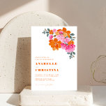 Invitation Aquarelle rose et orange Floral Mariage<br><div class="desc">Célébrez votre amour avec ce faire-part de mariage floral rose et orange aquarelle au design botanique dynamique. Un choix coloré et tendance, parfait pour les couples qui planifient un mariage romantique dans un jardin, une fête estivale audacieuse ou un événement de destination amusante. Cette invitation de mariage tout-en-un peut inclure...</div>