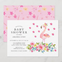 Aquarelle rose Floral Flamant rose bébé fille Douc