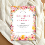 Invitation Aquarelle rose jaune Floral 50e anniversaire Son<br><div class="desc">Elégante et joli rose et jaune aquarelle fleurie 50e anniversaire invitation pour elle. Modifiable pour n'importe quelle année et pour ajouter vos propres détails. Disponible en téléchargement numérique instantané ou imprimé.</div>