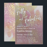 Invitation Aquarelle rose jaune Parties scintillant Cinquante<br><div class="desc">Ce design s'adresse à la nouvelle génération de 50 ans dont le style est un peu plus décontracté et un peu plus artistique que certains des Big Five 0 traditionnels. Les mots "Fifty and Fabulous" ont été rendus dans une police manuscrite moderne et décontractée, et une ombre audacieuse a été...</div>