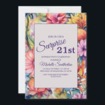 Invitation Aquarelle rose jaune pourpre Floral 21e anniversai<br><div class="desc">Invitation de fête du 21e anniversaire avec un joli arrière - plan de fleurs d'aquarelle jaune,  rose et violet. Contactez-moi pour obtenir de l'aide sur vos personnalisations ou pour demander des produits Zazzle correspondants ou coordonnés supplémentaires pour votre célébration.</div>