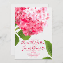 Aquarelle rose Mariage Hydrangea