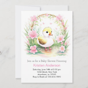 Invitation Aquarelle rose mignonne Baby shower fille
