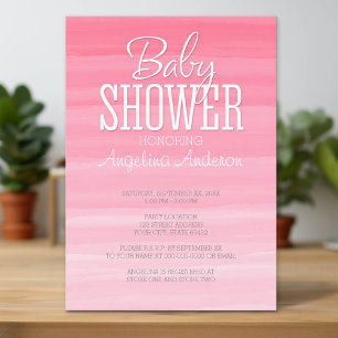 Invitation Aquarelle rose Ombre doux Baby shower fille