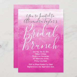 Invitation Aquarelle rose Ombre moderne nuptiale Brunch Douch