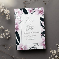 Aquarelle rose orchidée noire fleurs Enregistrer l