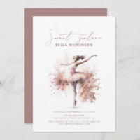 Aquarelle rose pâle Ballerina Sweet 16 Anniversair