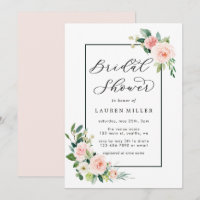 Aquarelle rose pâle Fleur Douche nuptiale