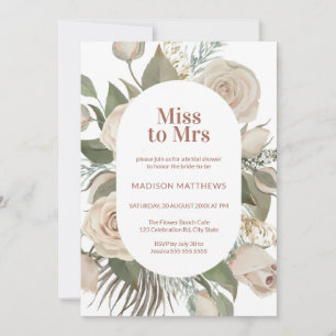 Invitation Aquarelle rose pâle Rose Floral Fête des mariées d