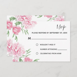 Invitation Aquarelle rose Pierre florale RSVP