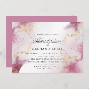 Invitation Aquarelle Rose Quartz Gold Geode BarefootBride™