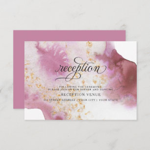 Invitation Aquarelle Rose Quartz Gold Geode BarefootBride™