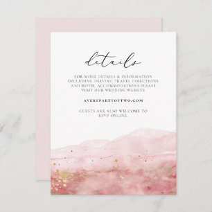 Invitation Aquarelle rose rose JAUNE Détails Or Élégant