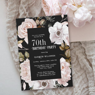 Invitation Aquarelle rose Roses Floral 70e anniversaire