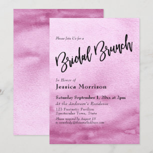 Invitation Aquarelle rose vif Ombre Bridal Brunch