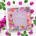 Invitation Aquarelle rose violet Fleurs sauvages 60e annivers<br><div class="desc">Elégante botanique violet et rose floral sur carré rose surprise 60ème anniversaire invitation à la fête. Le texte,  la police,  la taille de police et la couleur sont entièrement personnalisables,  donc cette carte peut être customisée pour répondre parfaitement à vos besoins.</div>