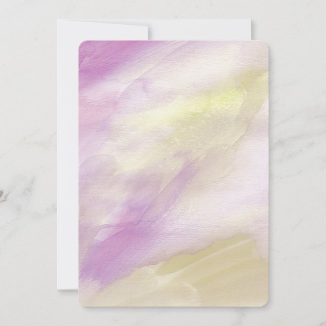 Invitation Aquarelle rose violet or Baby shower (Devant)