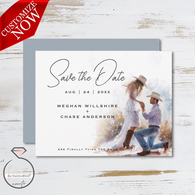 Invitation Aquarelle Russe Cowboy Mariage (Créateur téléchargé)