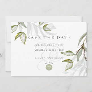 Invitation Aquarelle Rustique Dusty Sage Foliage Enregistrer 