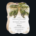 Invitation Aquarelle rustique Élégant Mariage de vignoble<br><div class="desc">Créez vos propres invitations de mariage sur un modèle do-it-yourself rustique. L'art vintage de Raphaela Wilson présente une belle peinture de vignoble aquarelle avec des ornements ornés de carte or en faux champagne de la vigne. Le papier parchemin blanc et ancien ajoute de la chaleur à ce design de pays...</div>